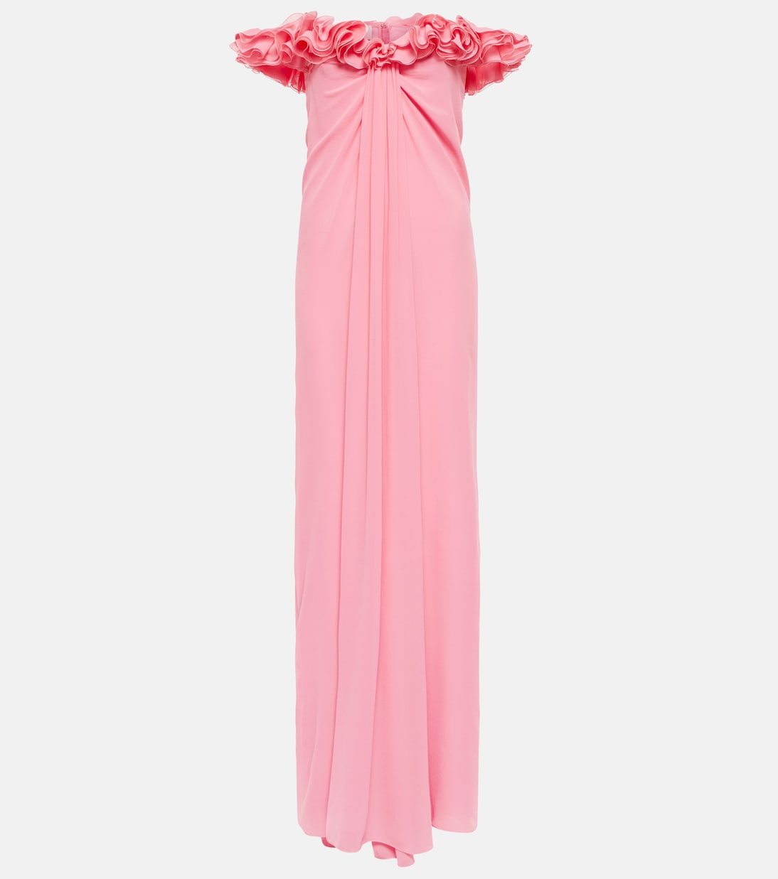 

Платье из шелкового жоржета с открытыми плечами Giambattista Valli, розовый