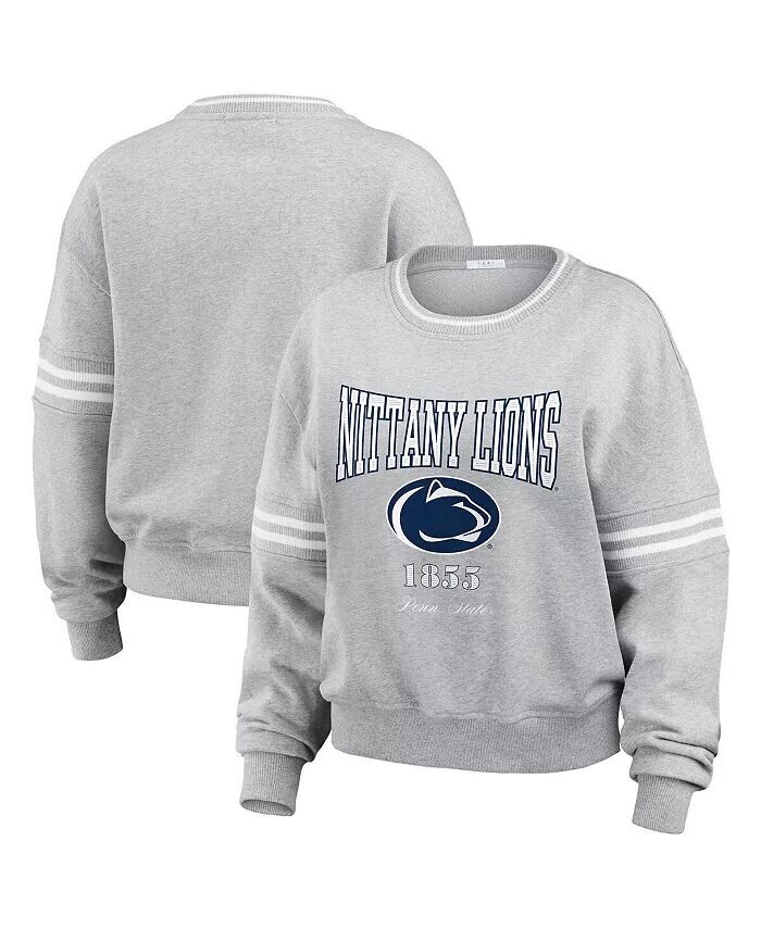 

Женский свитер-пуловер в полоску цвета серый меланж Penn State Nittany Lions WEAR by Erin Andrews