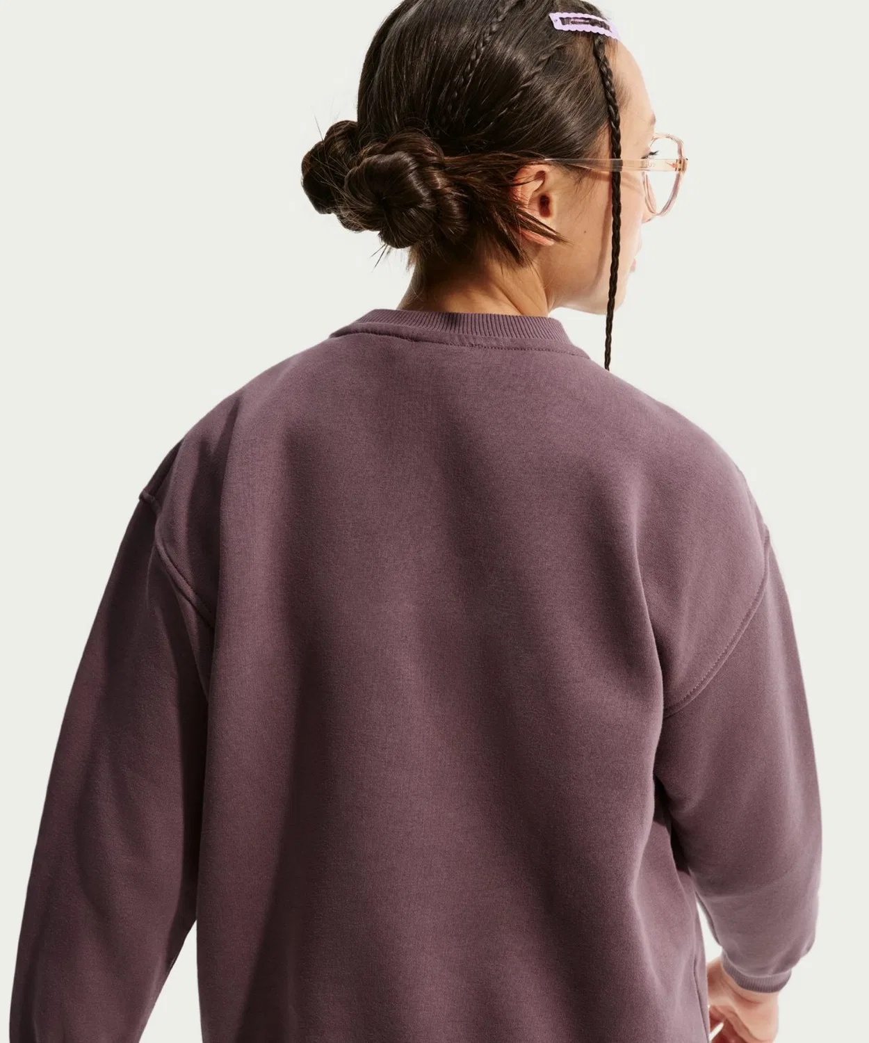 Свитшот оверсайз Nike Club Fleece с логотипом, коричневый — фото 3