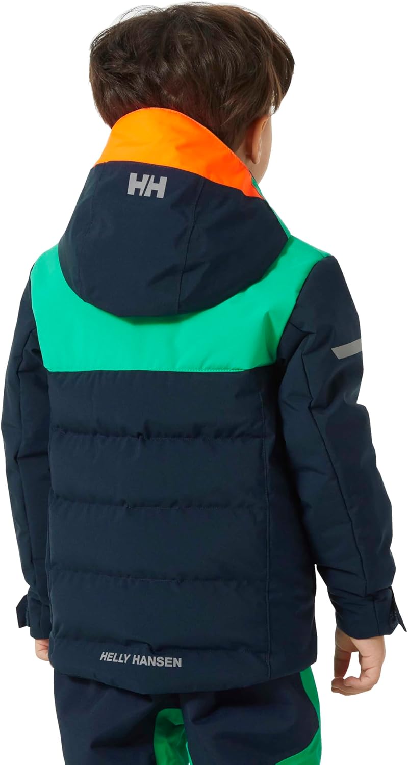 Helly-Hansen Kids Vertical Insulated Jacket - детская зимняя куртка унисекс, водонепроницаемая, ветрозащитная, дышащая, теплая верхняя одежда Helly Hansen, 598 Navy — фото 4