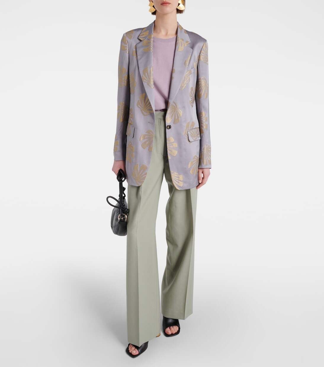 Прямые брюки из шерсти со средней посадкой Dries Van Noten, зеленый — фото 2