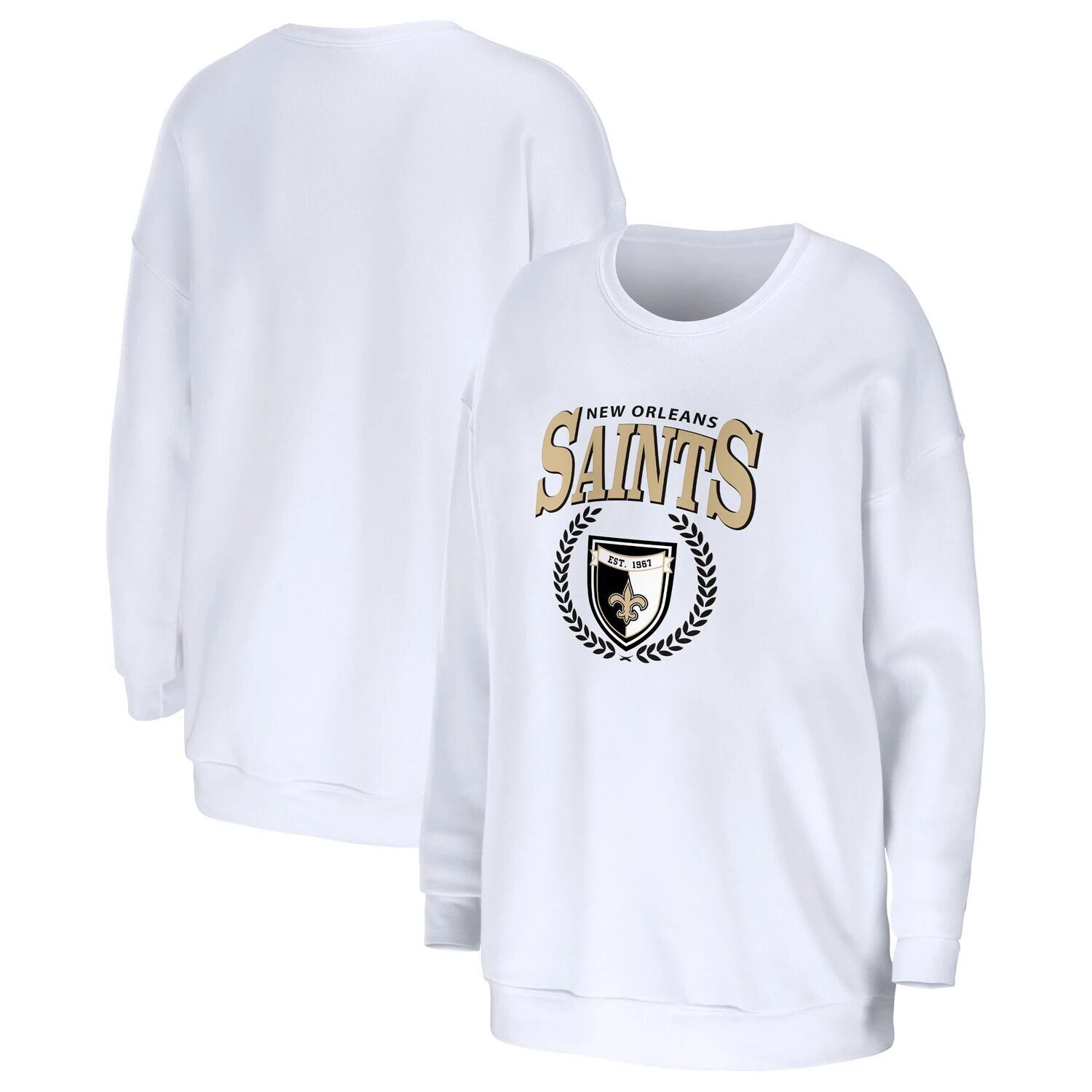

Женская одежда Erin Andrews Белый свободный пуловер New Orleans Saints