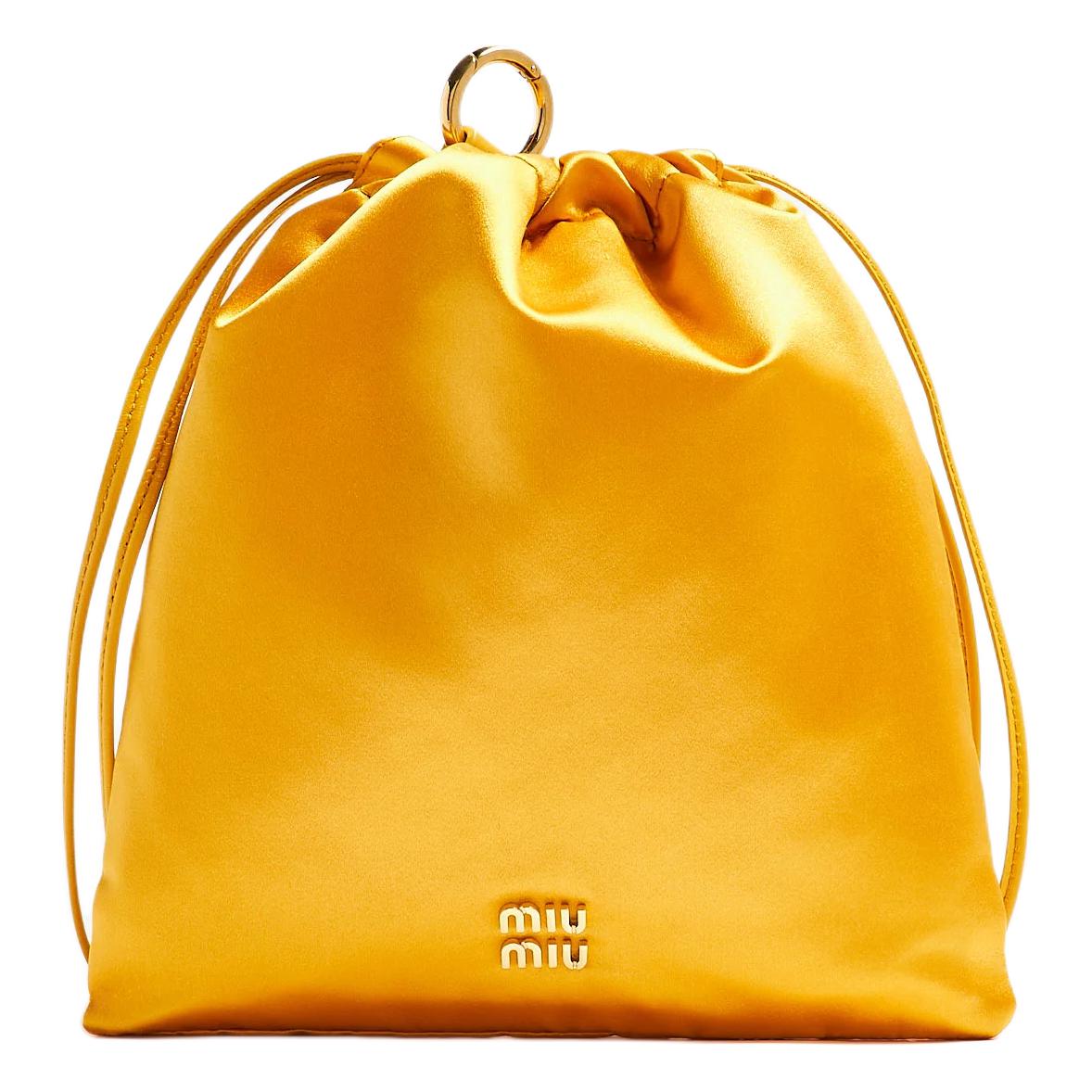 

MIU MIU Жёлтая атласная клатч