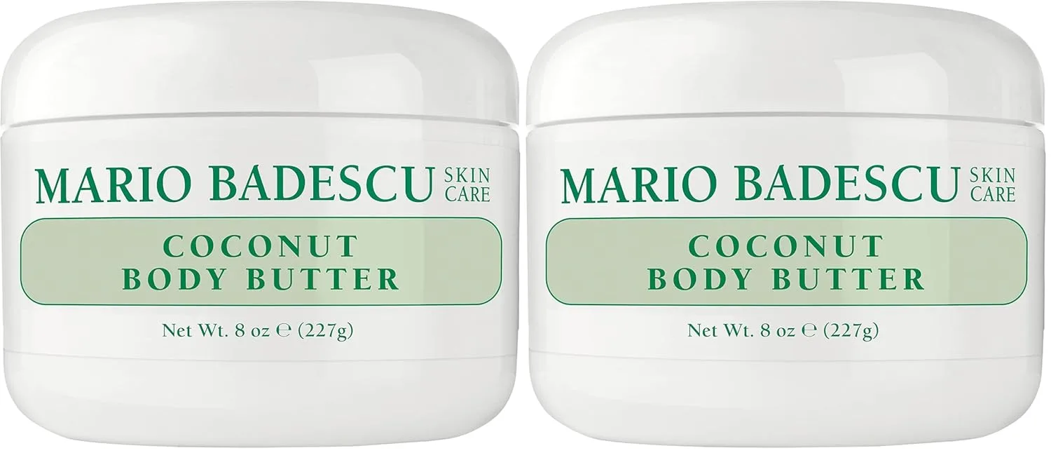 Кокосовое масло для тела Mario Badescu подходит для всех типов кожи | Увлажняющий крем для тела, придающий коже гладкость и сияние | Содержит масло ши 453.60 г (2 шт.)