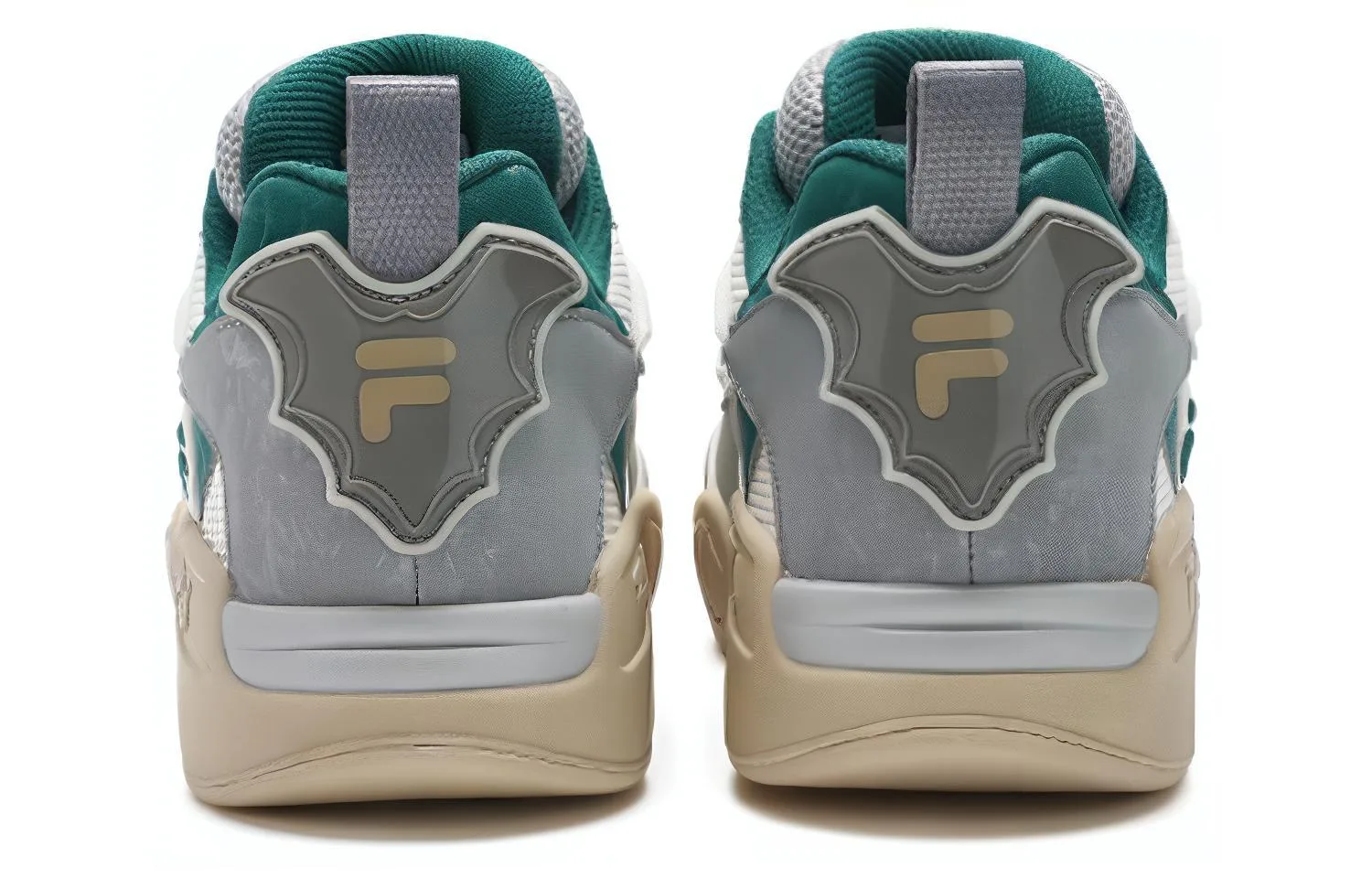 FILA Кроссовки баскетбольные мужские высокие винтажные серо-зеленые — фото 4