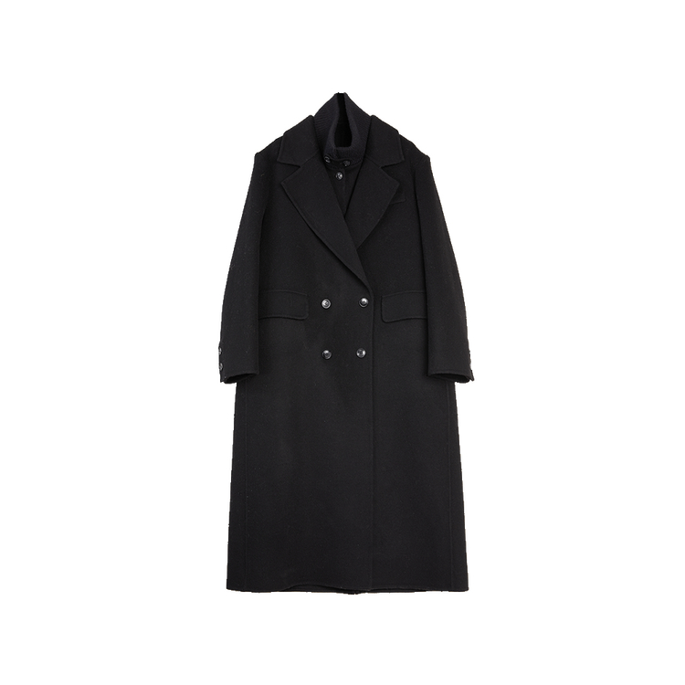 

ELLE Пальто женское Black с воротником-стойкой утепленное прямое