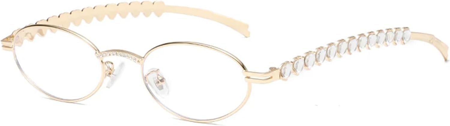 

Willochra Fashion Женские солнцезащитные очки со стразами Овальные солнцезащитные очки Винтажные панк-очки Мужские очки с блестящим сердцем и бриллиантами F25, Gold Plian