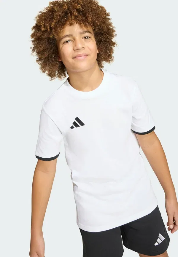 Футболка детская Adidas Performance Entrada26 tee kids basic t-shirt, белый/черный — фото 4