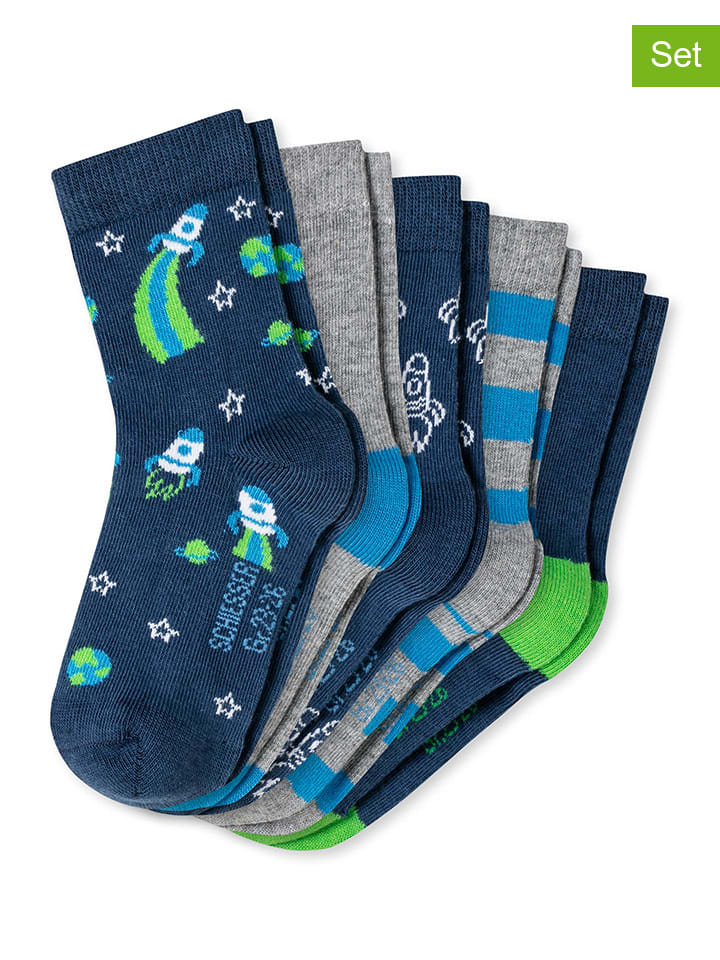 

Schiesser Набор из 5 пар: носки темно-синего/серого цвета