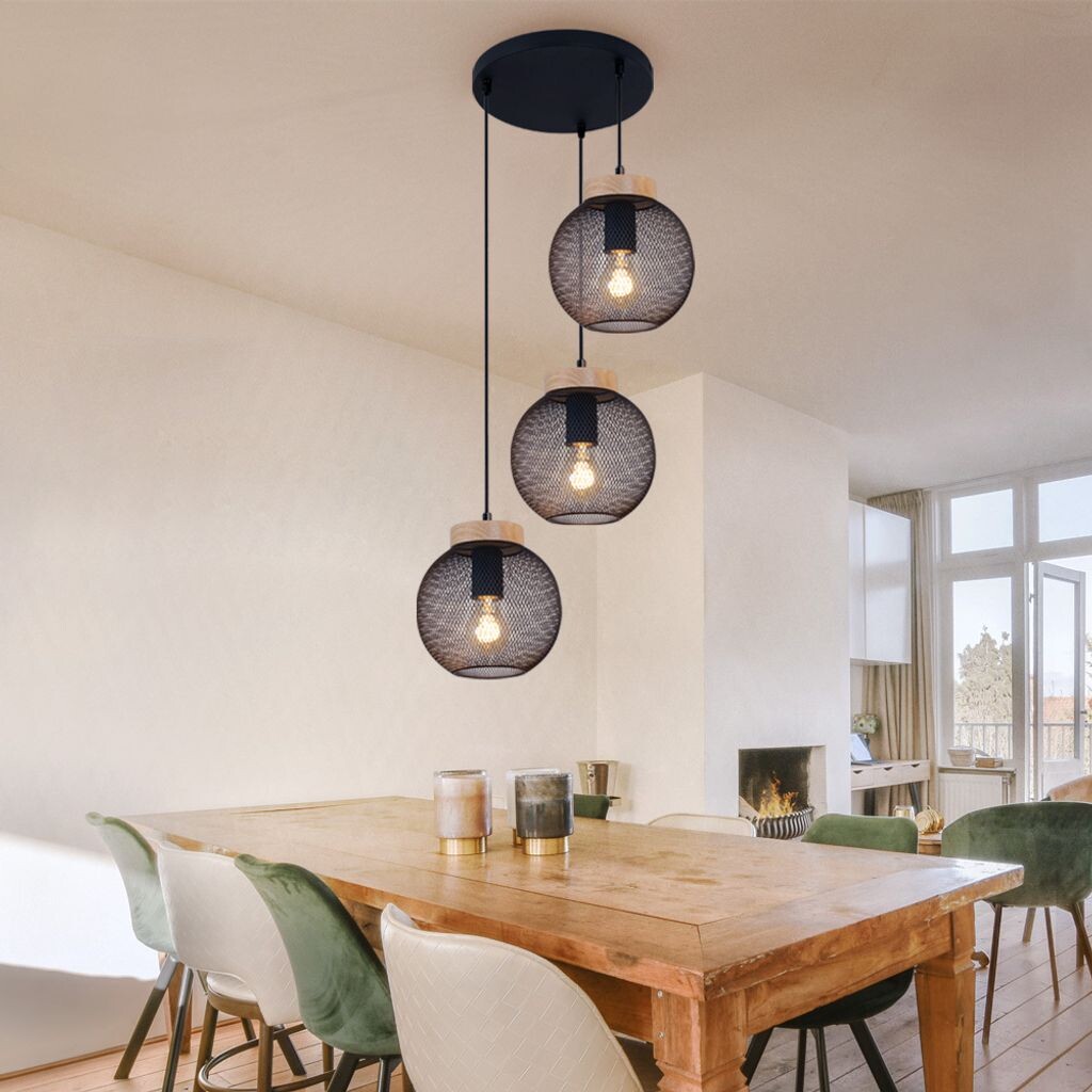 

Подвесной светильник, клетка, дерево, черный, H 120см Globo Lighting