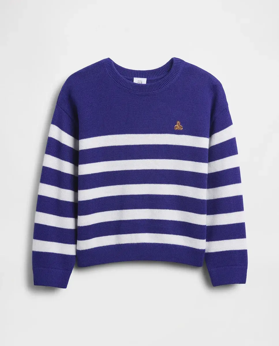 

Детский свитер с круглым вырезом Gap, синий