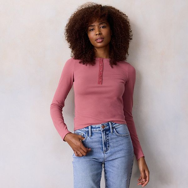 

Женская футболка с пуговицами спереди Lc Lauren Conrad, Century Pink, Розовый, Женская футболка с пуговицами спереди Lc Lauren Conrad, Century Pink