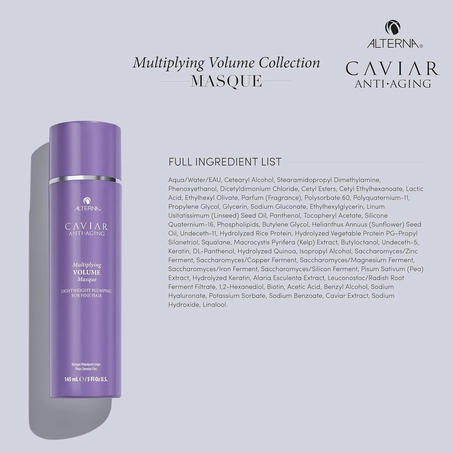 Alterna CAVIAR Anti-Aging Multiplying Volume Masque 150 мл | Легкая увлажняющая маска для объема тонких, редких или плоских волос | Добавляет блеск и объем, укрепляет, распутывает и придает пышность — фото 2