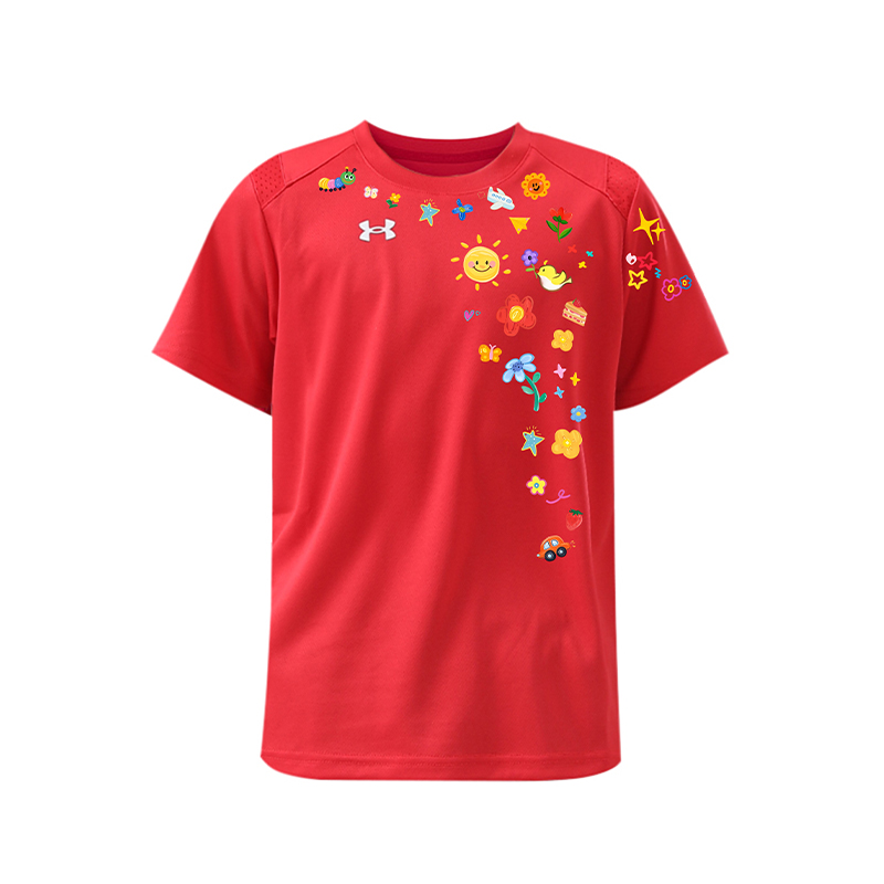 

Футболка с коротким рукавом для детей быстросохнущая Under Armour, красный