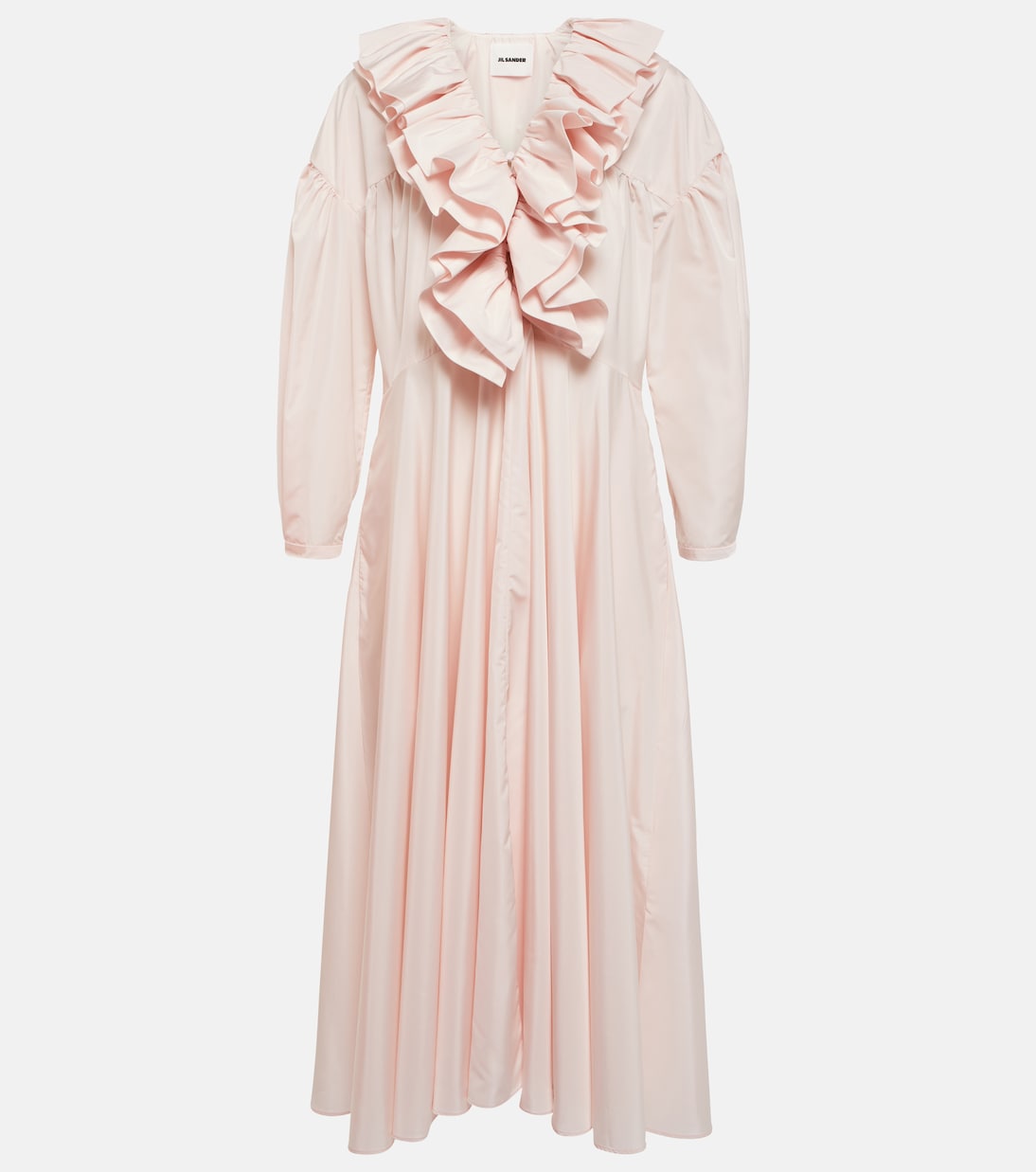 

Платье миди с оборками Jil Sander, Seashell Pink