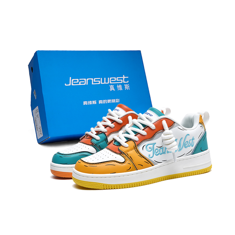 

Кроссовки JEANSWEST Skateboarding Shoes Unisex Low-top, черный/белый