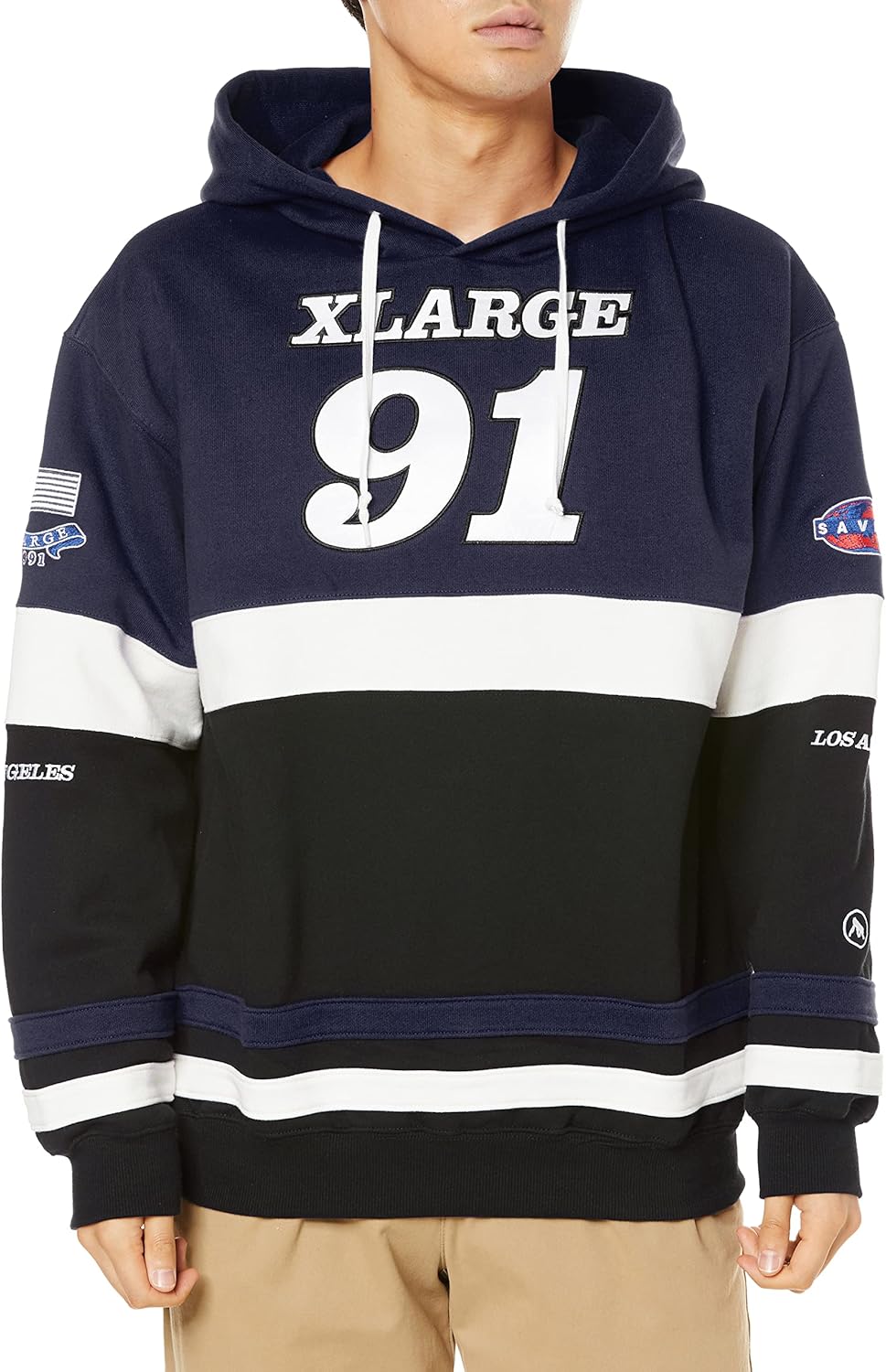 

Мужская толстовка с капюшоном и панелями, размер Extra Large Xlarge, темно-синий