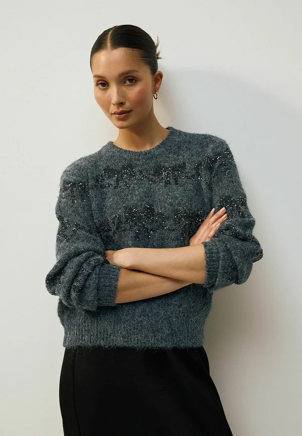 Рождественский свитер укороченного размера Next, Charcoal Grey