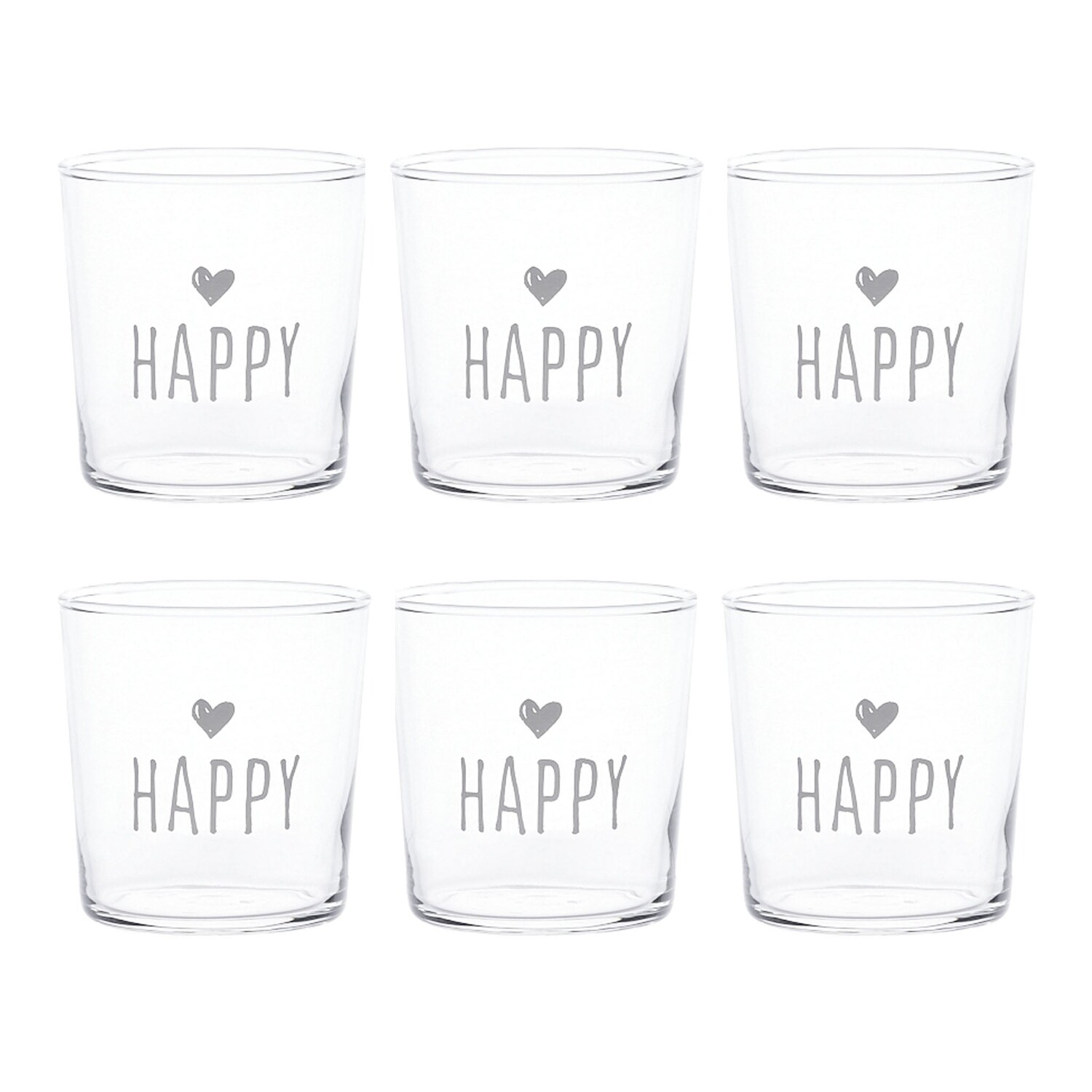 

Набор из 6 стаканов с шелкографией - Happy Simple Day