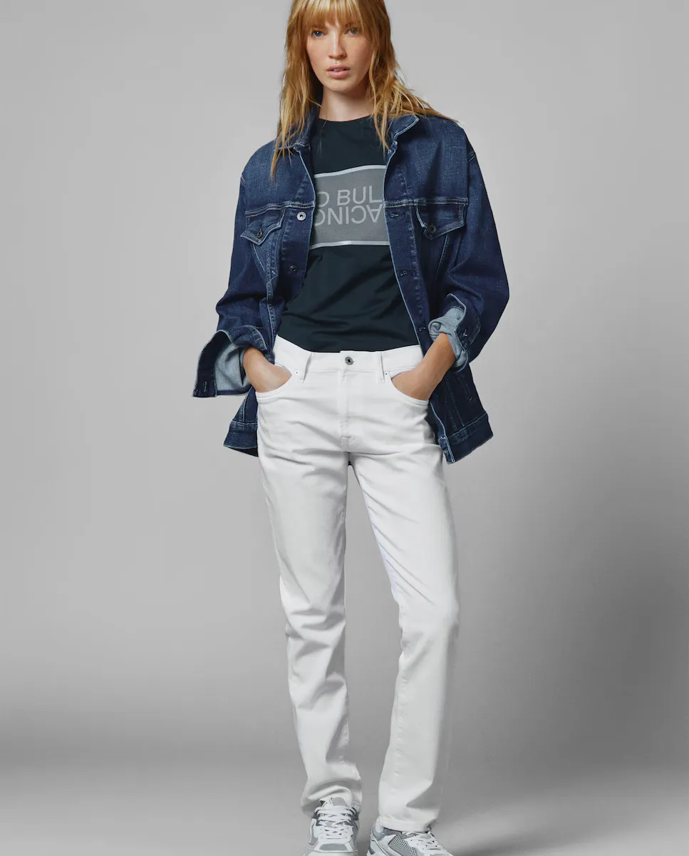 

Женские прямые джинсы Red Bull Racing со средней посадкой Pepe Jeans, белый
