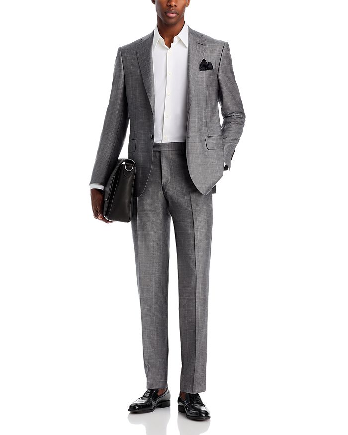 

Классический костюм Siena Sharkskin Tonal Windowpane Canali, серый