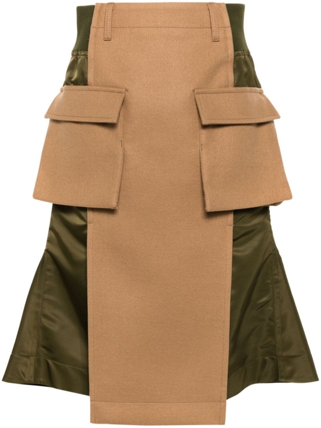 

Sacai юбка с панелями, коричневый