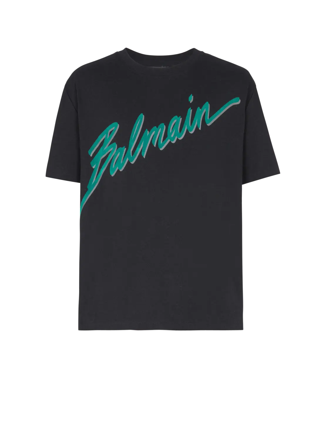 

Футболка Balmain Lettre с флокированным принтом, белый/черный