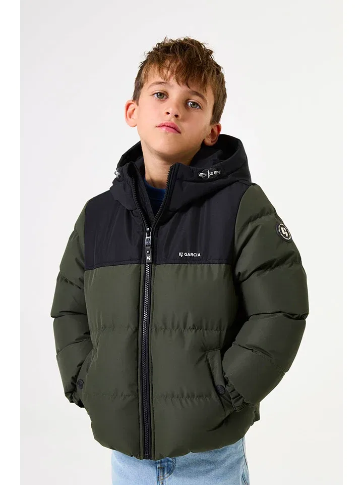 Steppjacke в стиле colour-blocking Garcia, khaki/ schwarz
