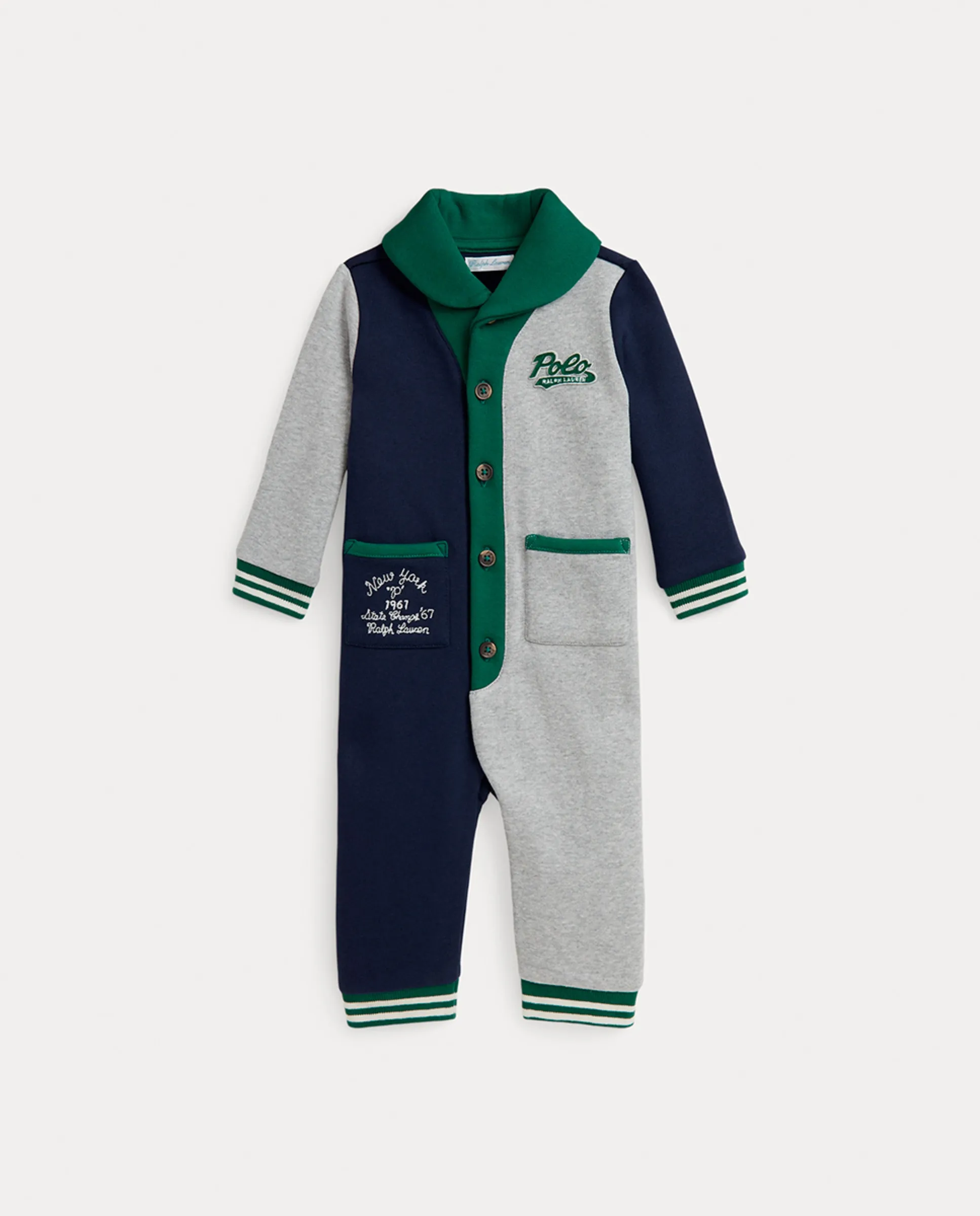 

Хлопковый комбинезон для мальчика с логотипом Polo Ralph Lauren, многоцветный
