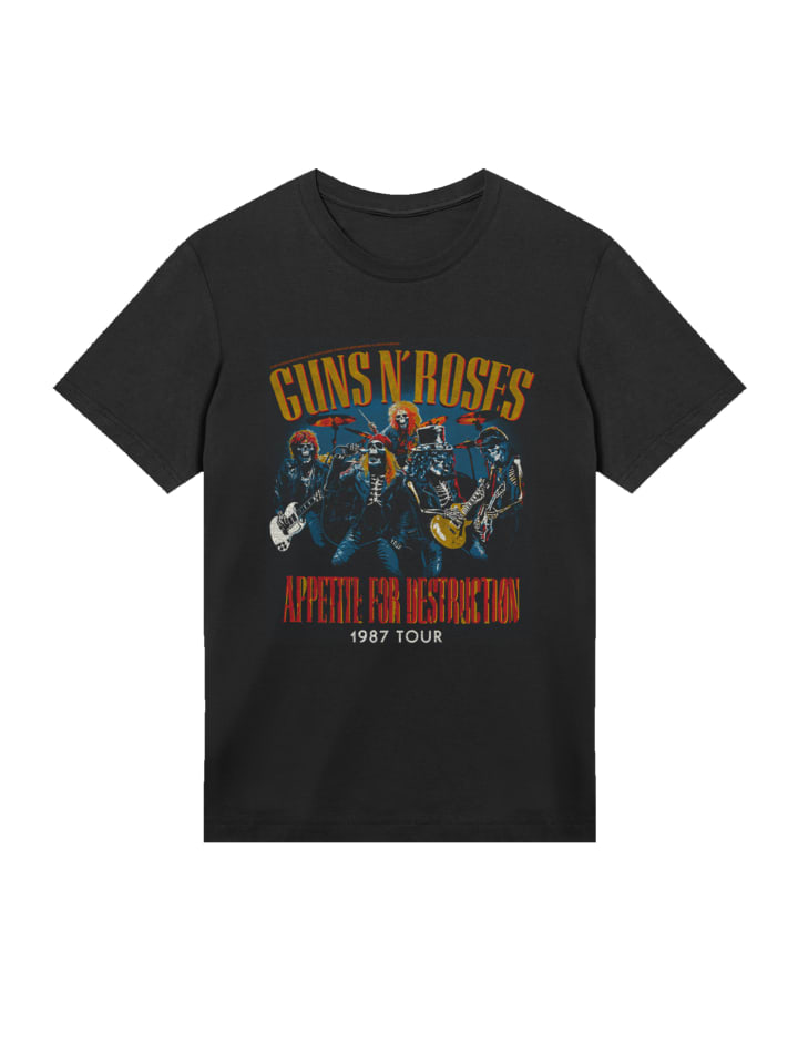 

Футболка Guns N' Roses 1987 Tour Vintage Rock черного цвета F4NT4STIC, Черный, Футболка Guns N' Roses 1987 Tour Vintage Rock черного цвета F4NT4STIC