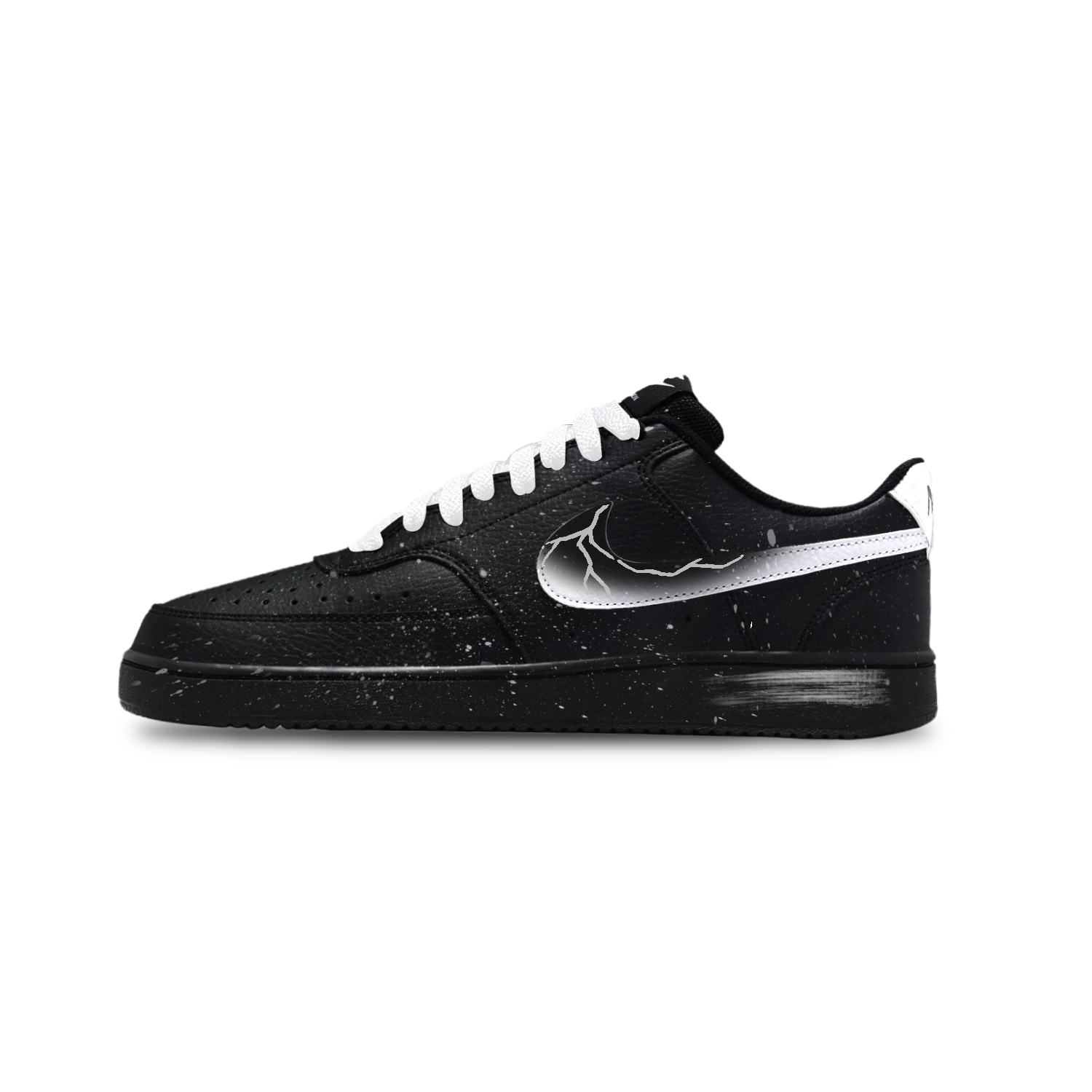 

Court Vision 1 износостойкие и легкие низкие скейтборд кроссовки unisex Nike, черный