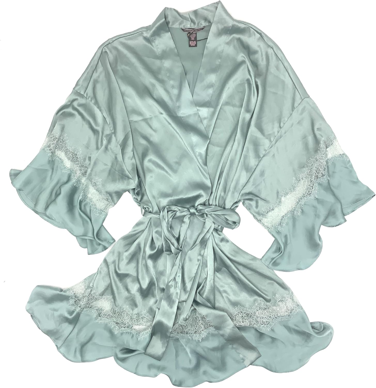 

Халат-кимоно Victoria's Secret с сатиновыми оборками, Sage