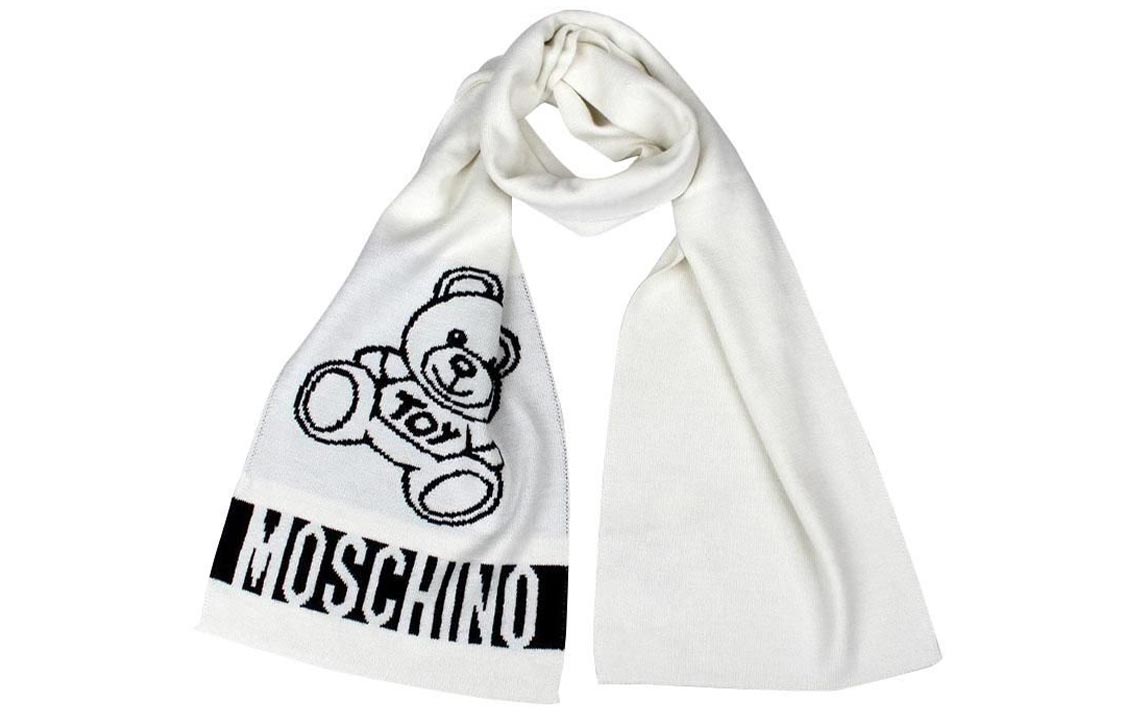 

Шарф вязаный унисекс белый MOSCHINO