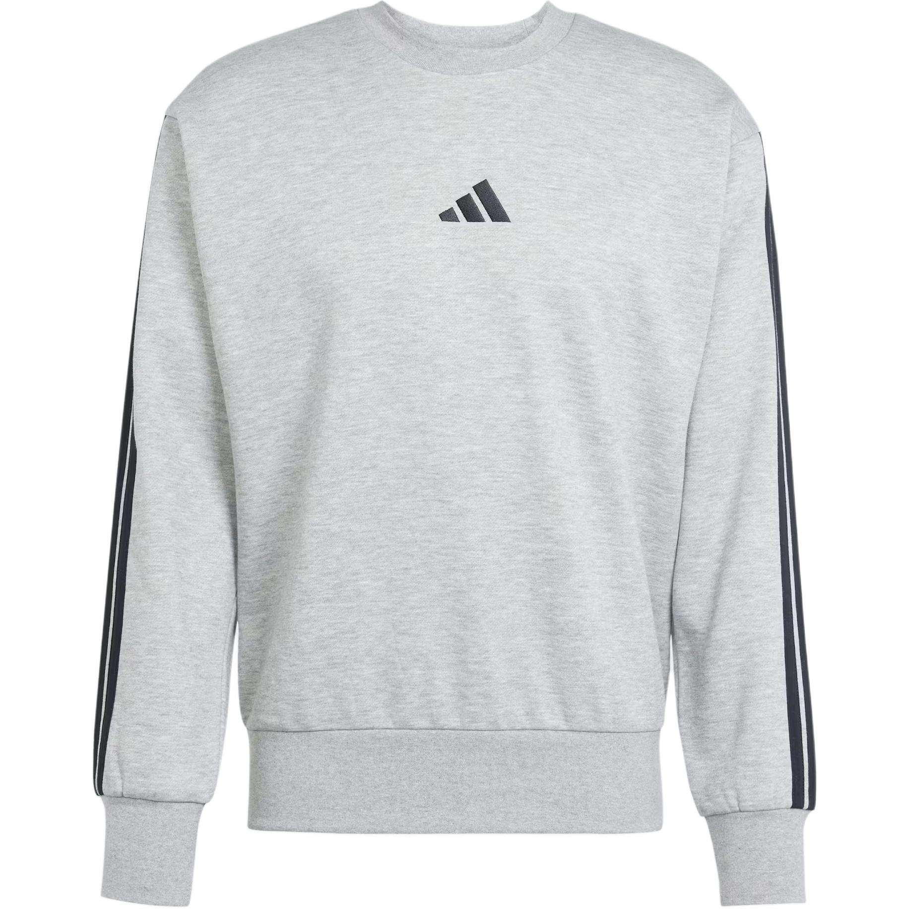 Толстовка Essentials 3 Stripes из флиса Adidas, medium серый (comes with 3 pairs of adidas socks) — фото 2