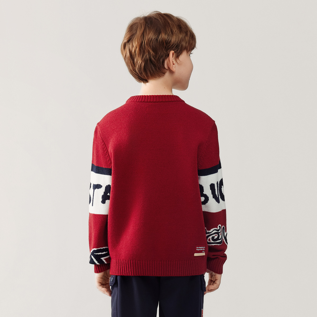 Свитер с круглым вырезом, средней толщины Fila Kids, rhythm красный — фото 4