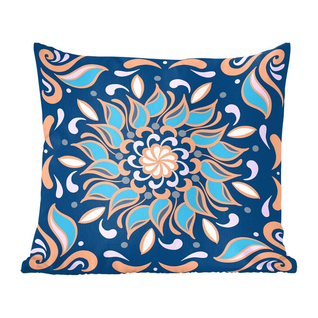 

MuchoWow Декоративная подушка Диванная подушка Декоративная подушка для гостиной 45 x 45 см Подсолнух - Синий - Оранжевый - Квадратный - Чехлы на подушки - Декоративные чехлы на подушки - Декоративные чехлы на подушки