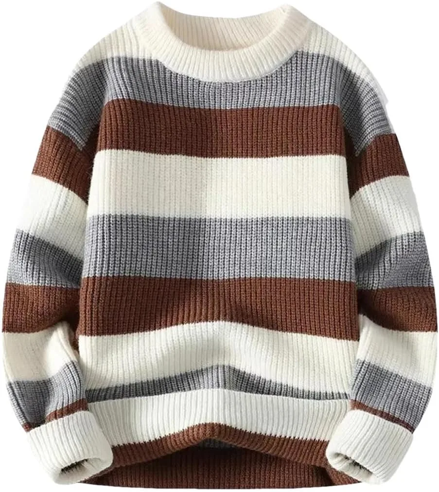 

Мужской свитер с полосками O-Neck