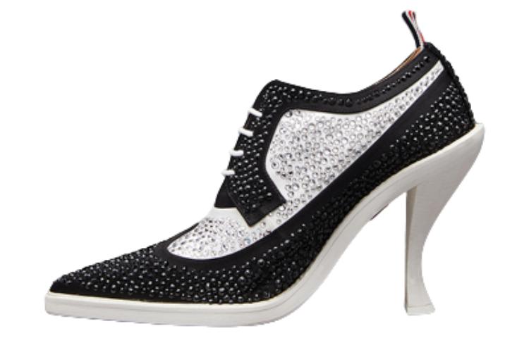Туфли дерби 105 мм, украшенные кристаллами THOM BROWNE, Black