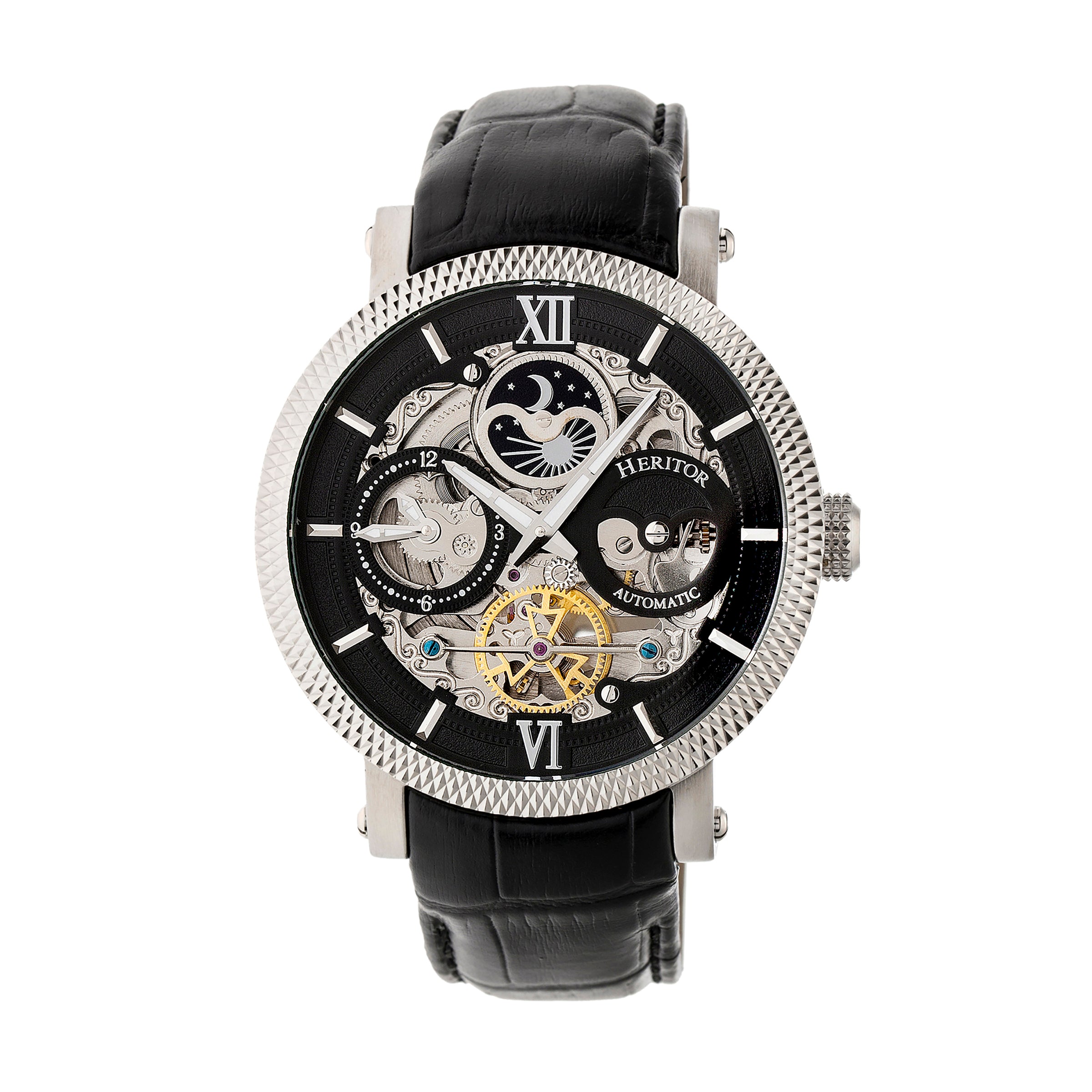 

Часы-скелетоны Aries с кожаным ремешком Heritor Automatic, черный