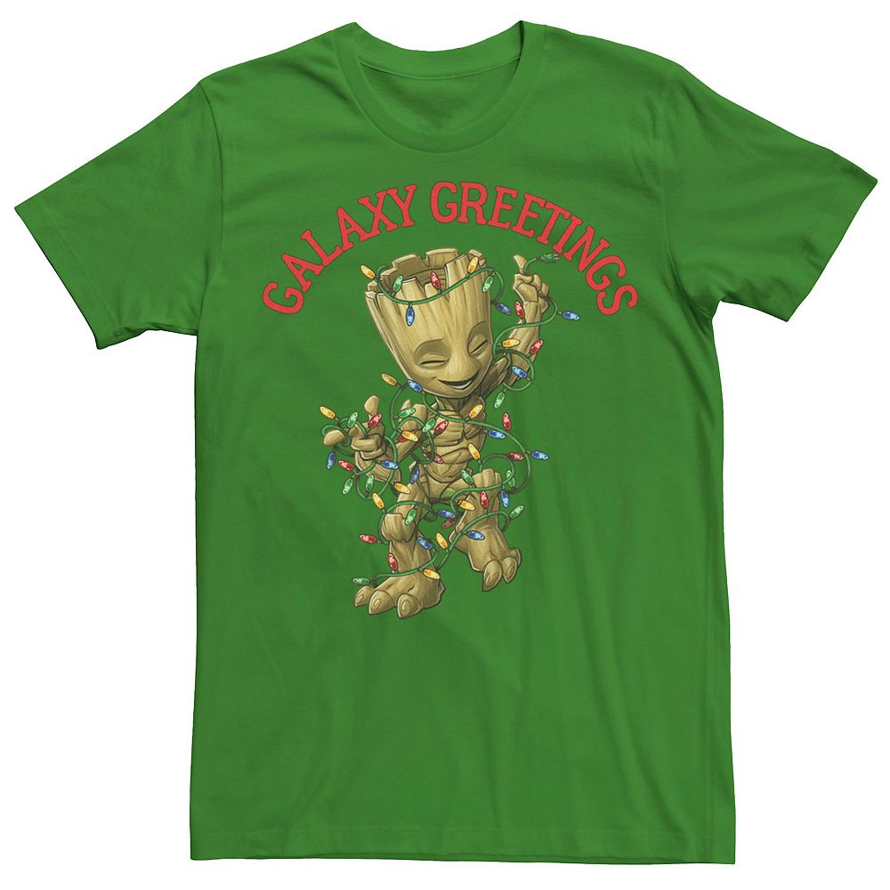 

Мужская футболка с рисунком Marvel GOTG Groot Galaxy Greetings, цвет Kelly