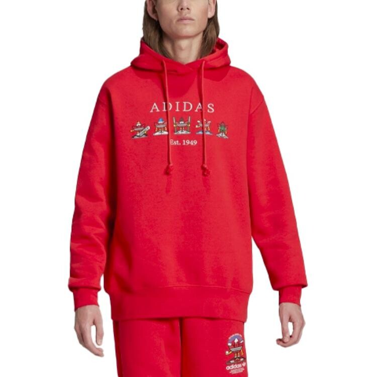 Толстовка унисекс красная Adidas Originals, красный — фото 3