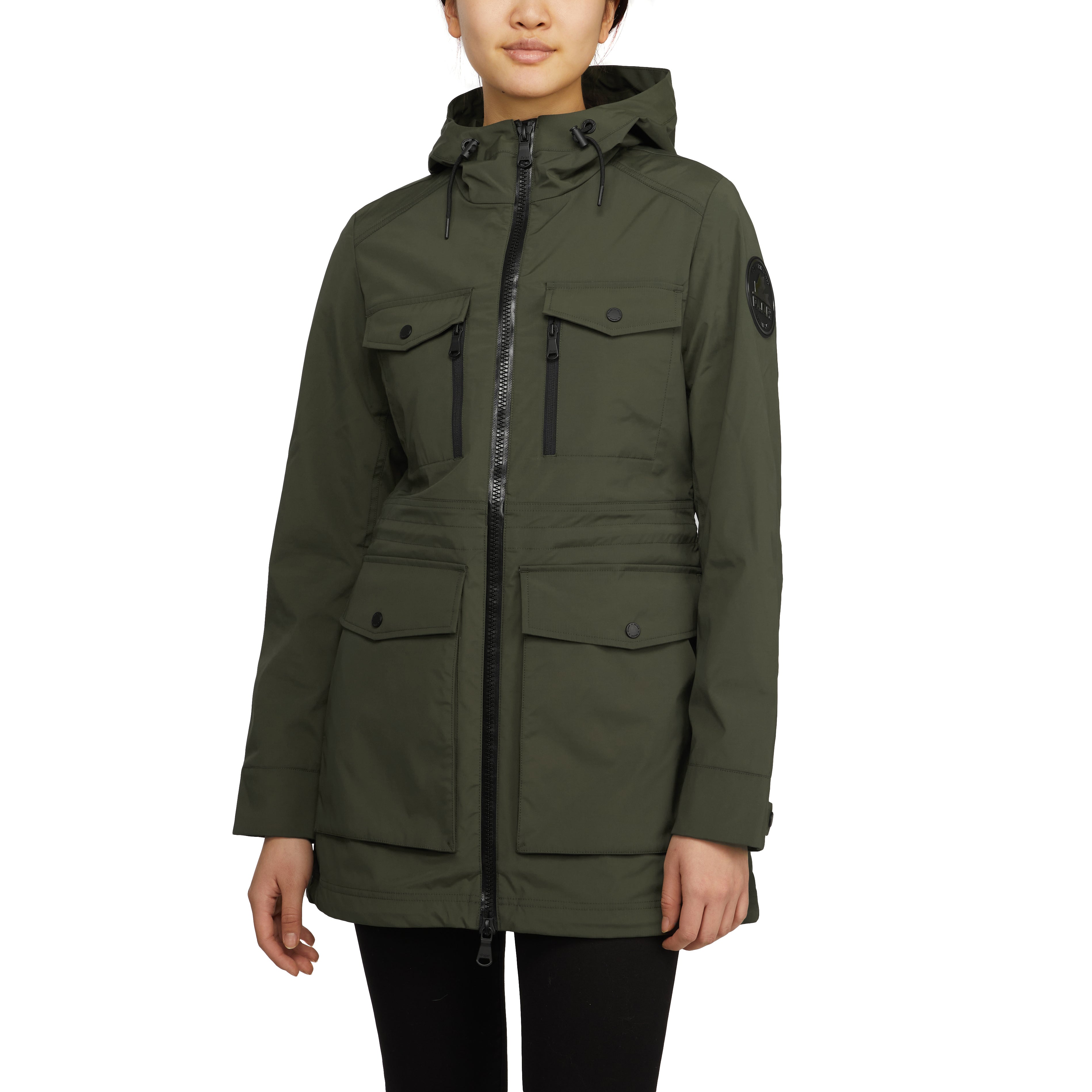 

Женский складной дождевик Pajar Isla Mixed-Media с фиксированным капюшоном, хаки