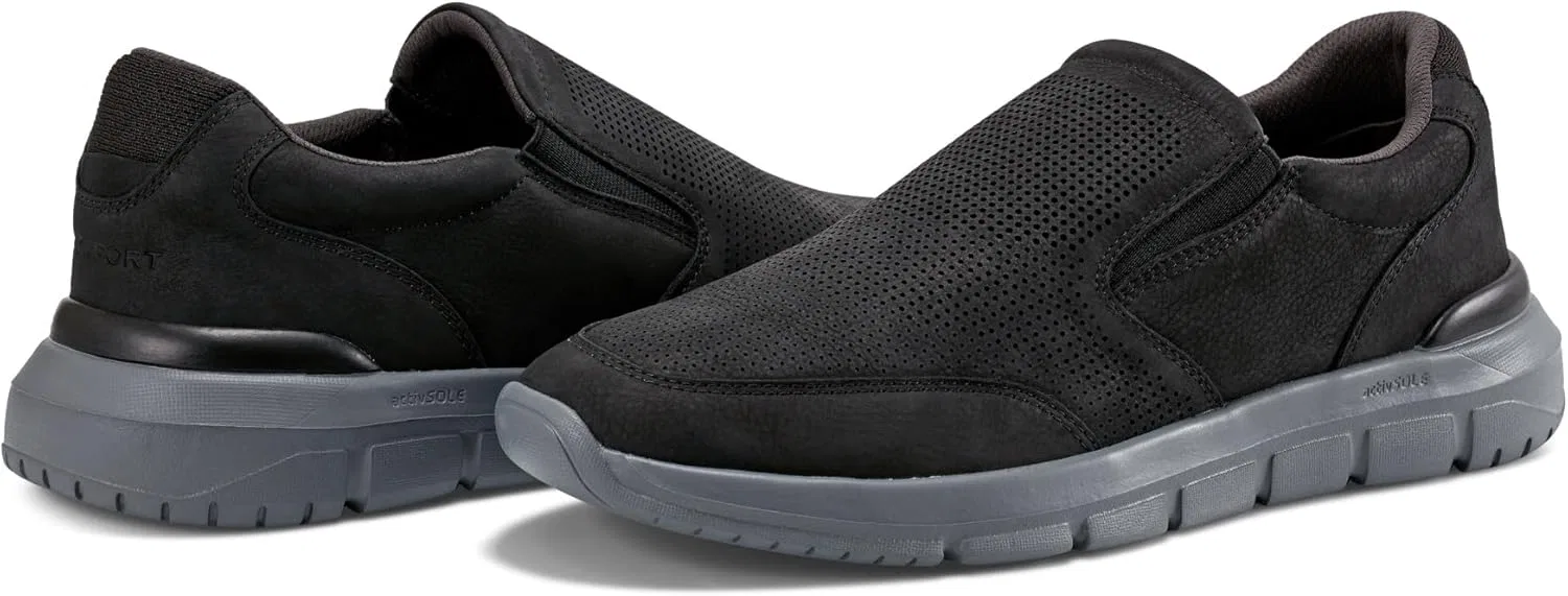 Мужские кроссовки Rockport Jaimin, Black Leather — фото 4