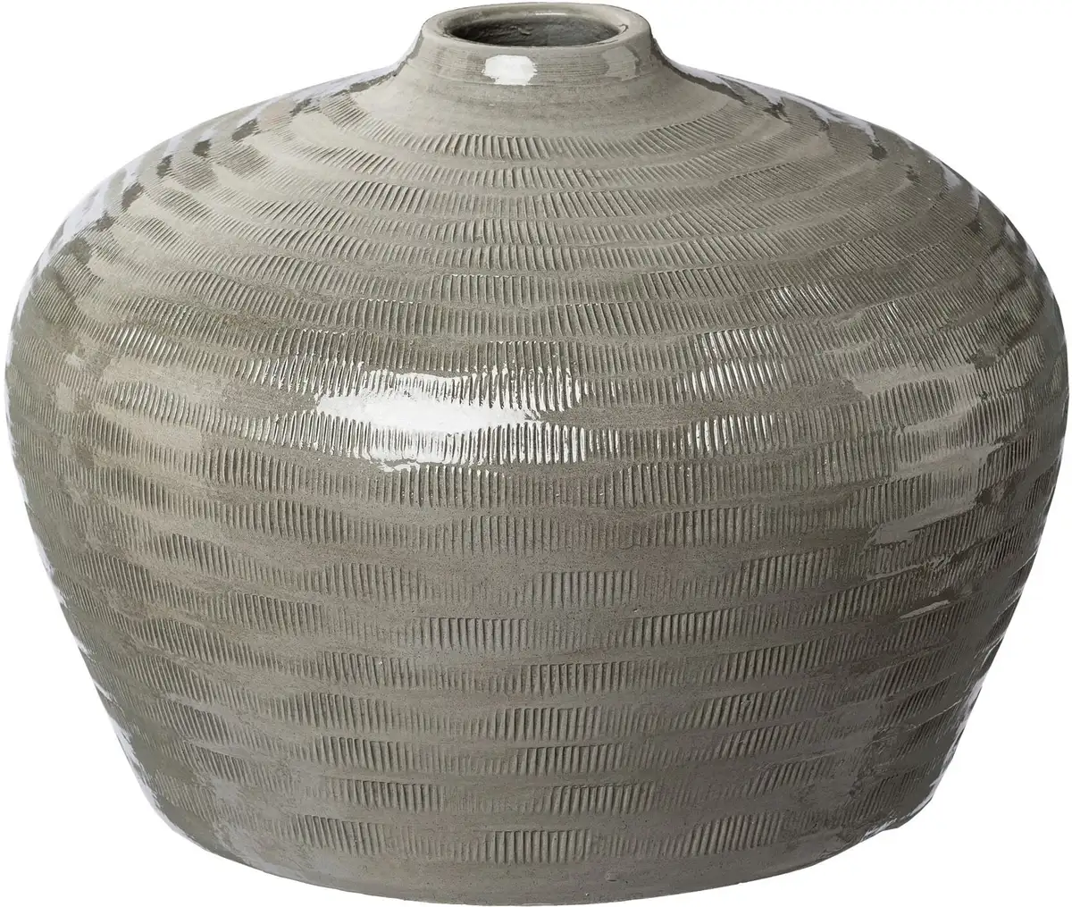 

Настольная ваза Creativ deco "HUMILIS", (1 шт.), керамика, с полосатым узором 20 см, Ø 27 см, серый