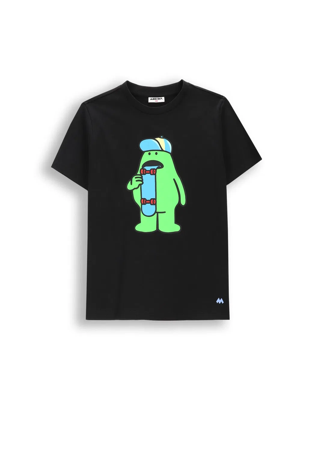 Футболка с принтом, MOKIDA, черный