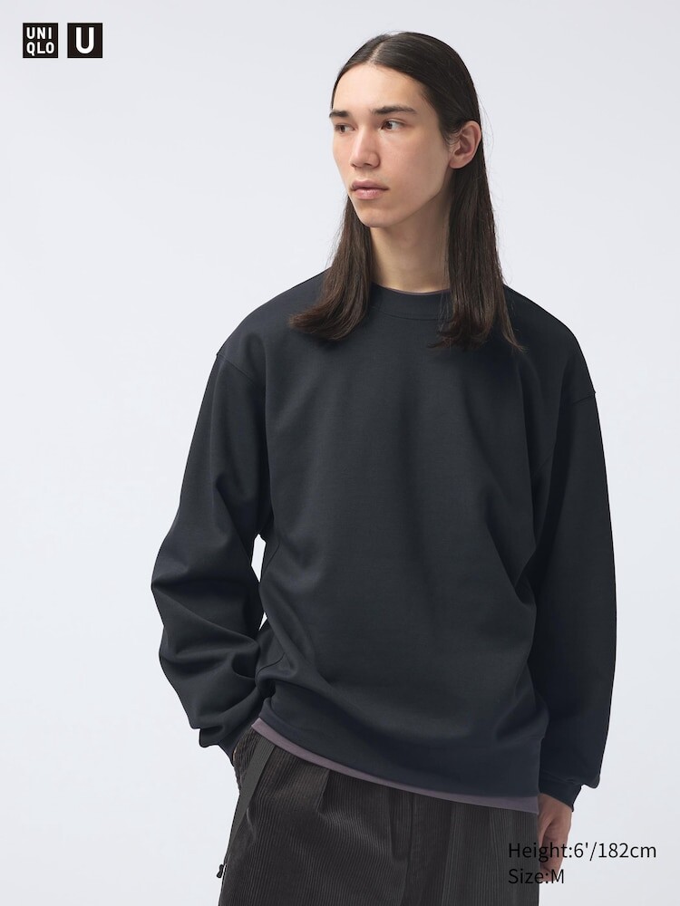 

Хлопковая толстовка airism Uniqlo, цвет 09 черный