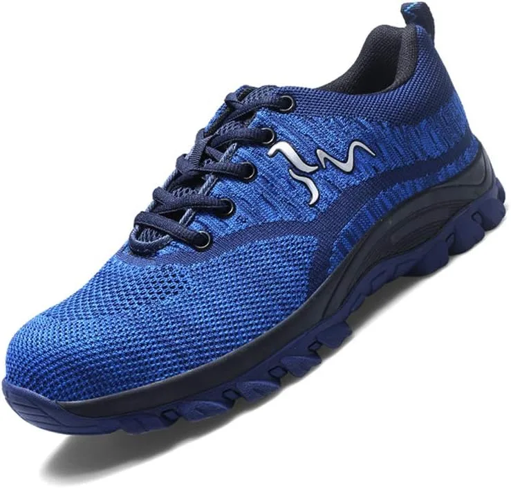 Кроссовки Morbuy Stahlkappe Arbeitsschuhe Herren, Atmungsaktiv Sicherheitsschuhe Leicht Damen Sportlich Schuhe Trekking Mesh Schutzschuhe Gummi, синий