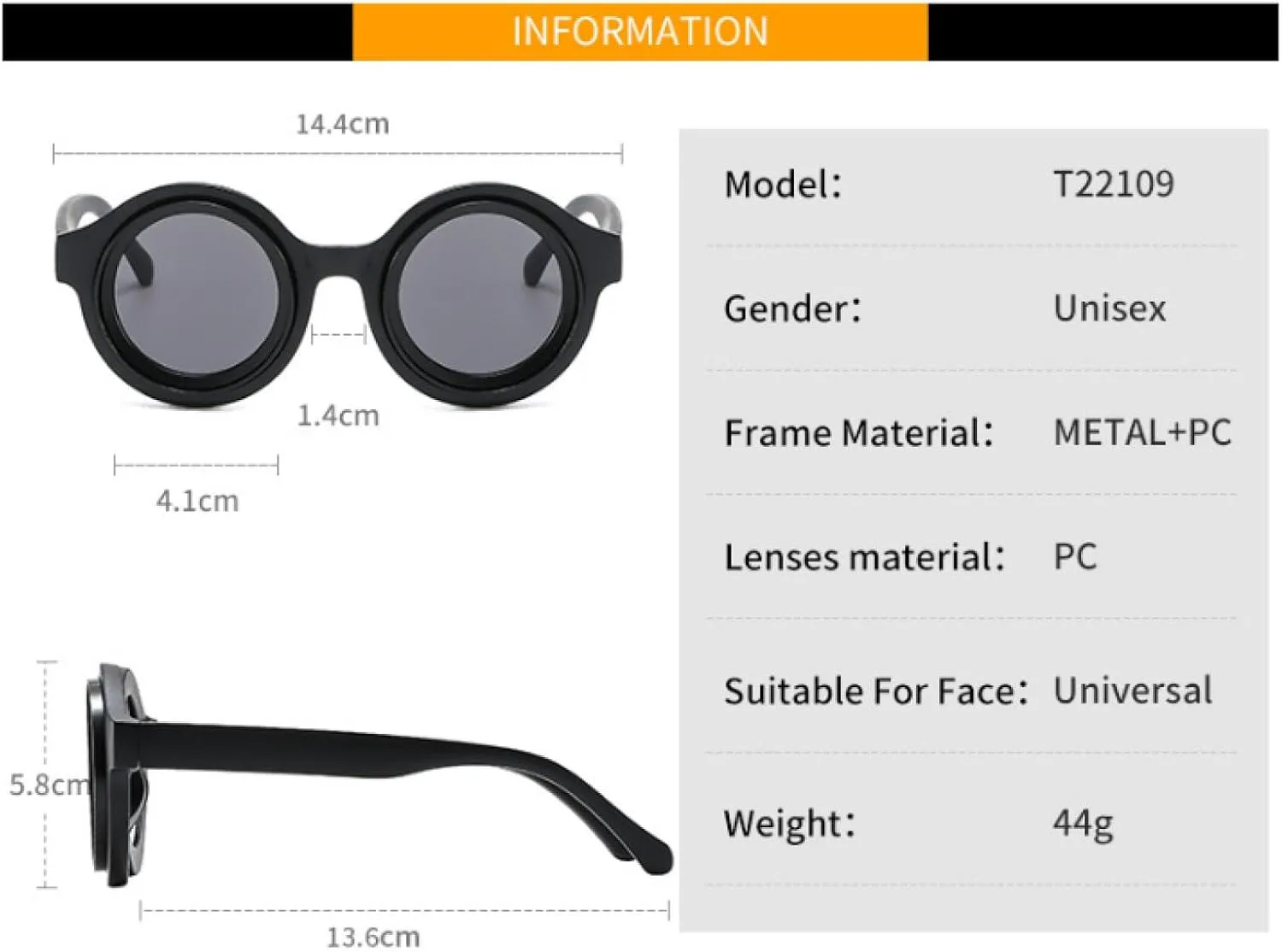 

Солнцезащитные очки с защитой от УФ-излучения UV400 | Круглая цветная оправа | Для женщин и мужчин | Для занятий спортом на открытом воздухе и вождения DSVIGF, 04