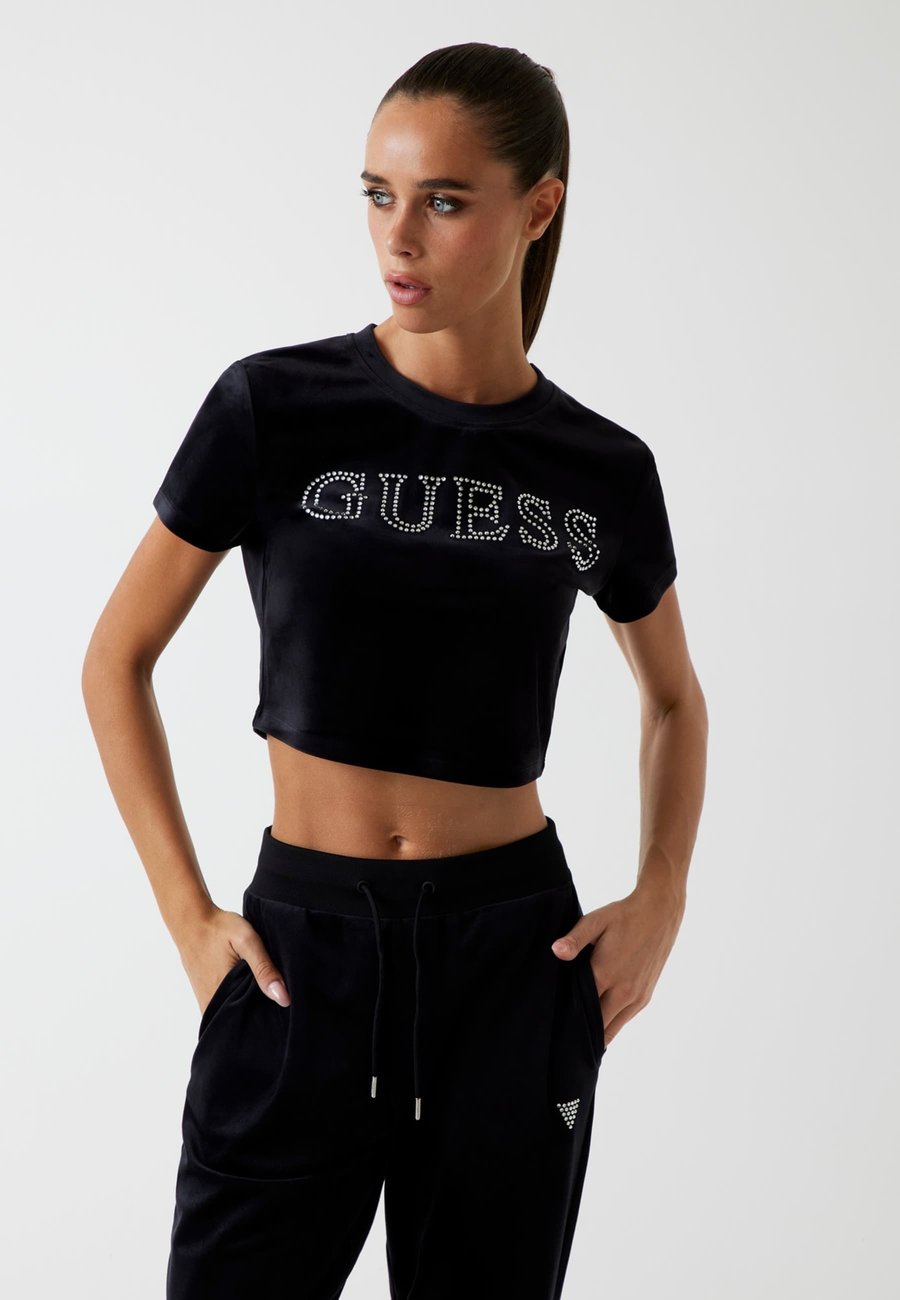 

Футболка Guess CROPPED SAMT, Schwarz/Black, Черный, Футболка Guess CROPPED SAMT, Schwarz/Black