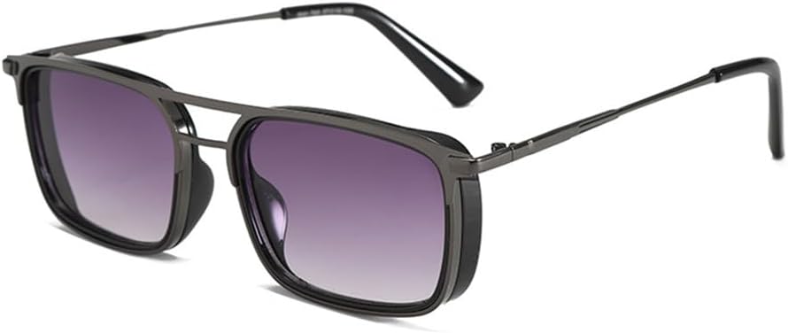 

Женские прямоугольные солнцезащитные очки с металлическим плоским верхом и двойной перемычкой, мужские солнцезащитные очки для активного отдыха и рыбалки, защита от УФ-излучения UV400 VFDHN, C02 Gray